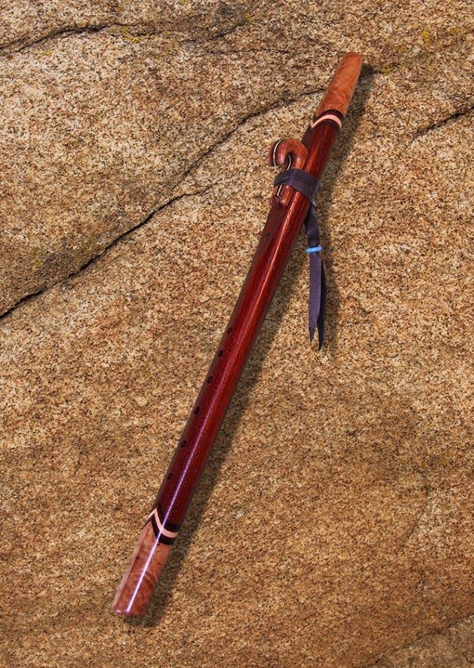 Padauk and Maple Burl Native American Style Love Flute (D# - 440Hz)