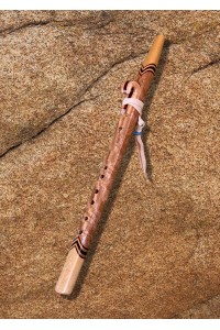 Curly Mango and Yellow Heart Native American Style Love Flute  (F# - 432Hz)