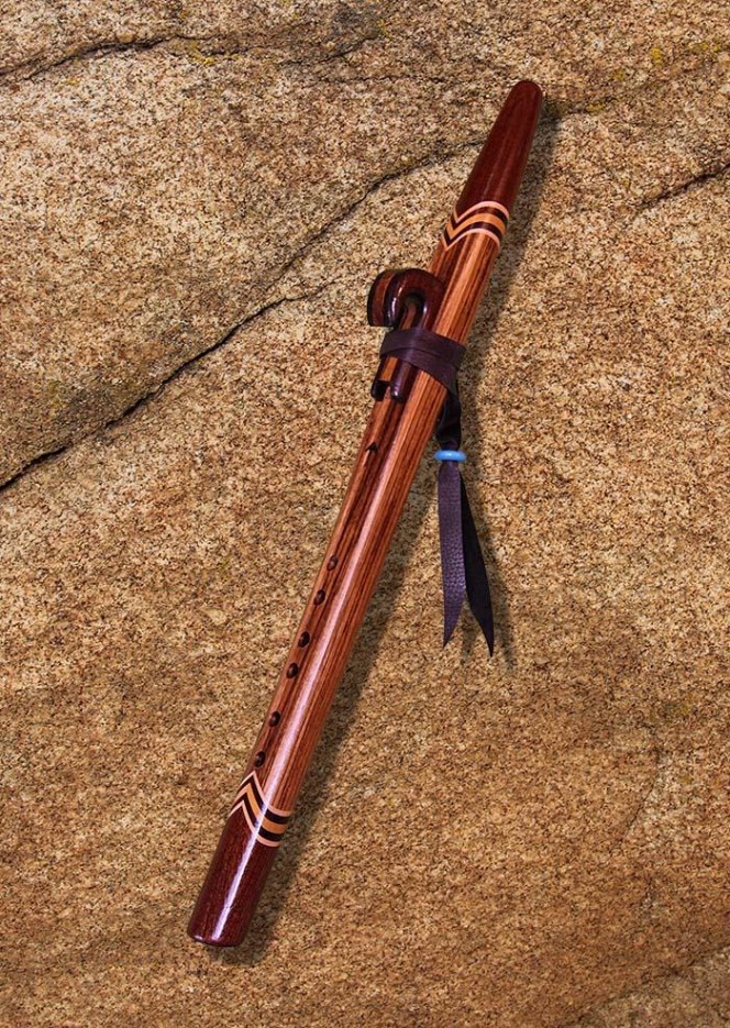 Zebrawood and Peruvian Walnut Native American Style Love Flute (A - 432Hz)